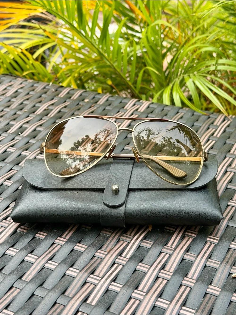 Tom Ford “Charles” TF35 Aviator Sunglasses - Brown Tint